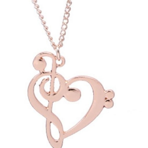 Musical Note Heart Necklace - Picture 3 of 8